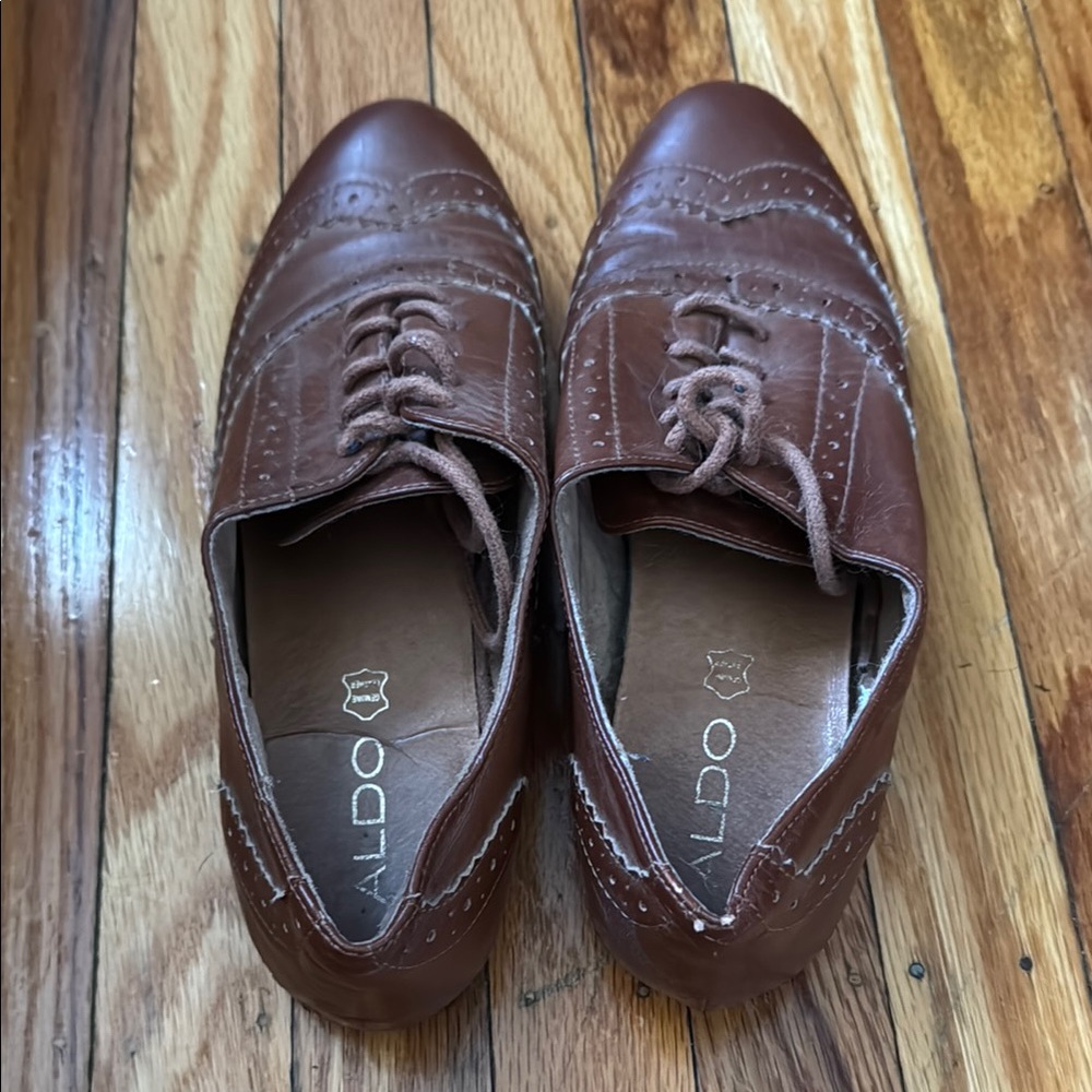 Women’s Aldo Brown Leather Oxford Shoes